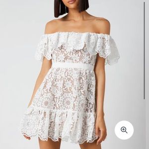 Self-Portrait Women's Guipure Lace Off The Shoulder Dress
